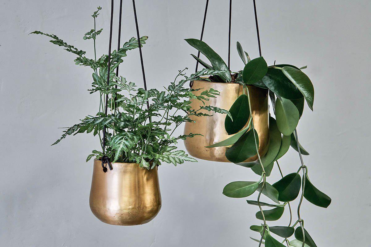Atsu Brass Hanging Planter – Nkuku
