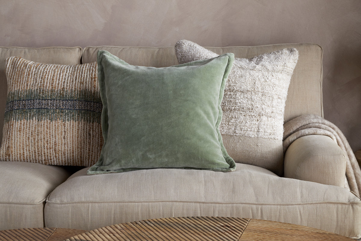 Menmai Velvet Cushion Cover - Eucalyptus