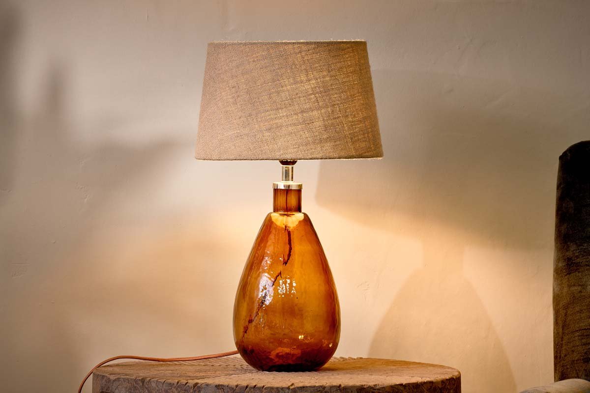 Mulia Recycled Glass Floor Lamp - Antique Brass – nkuku