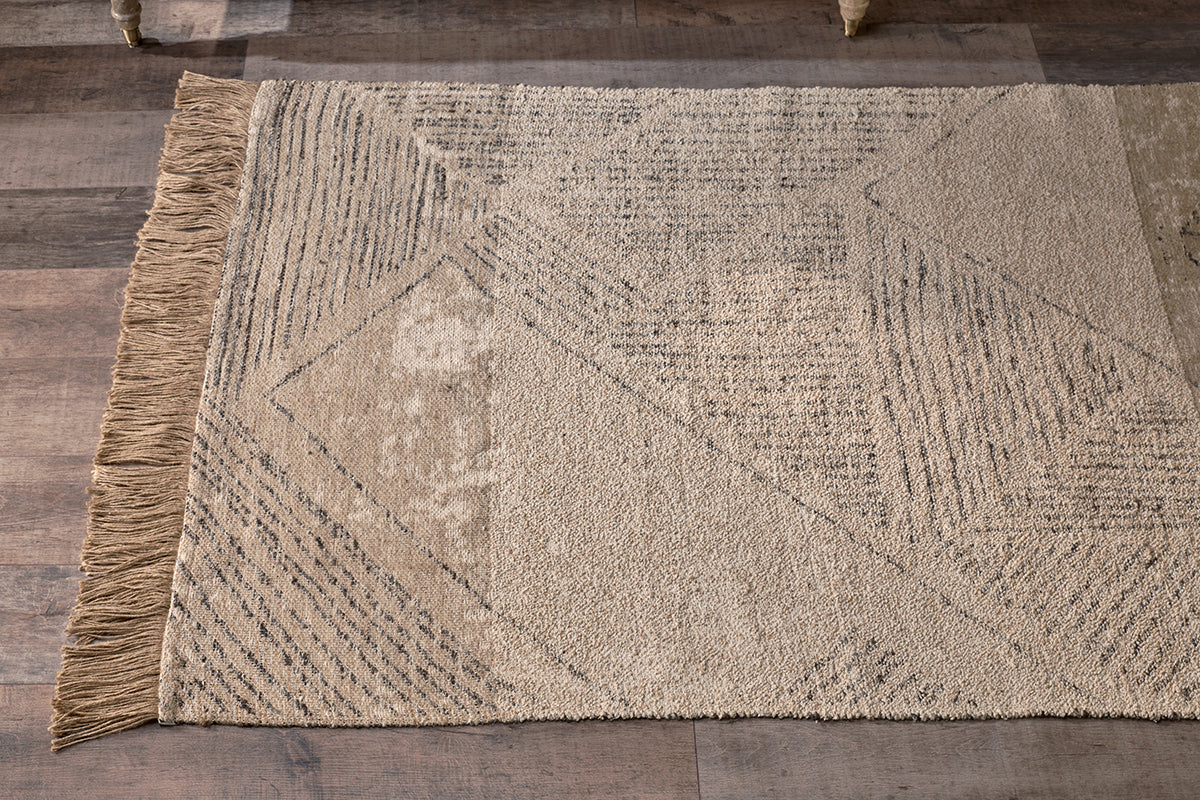 Anaisha Cotton & Jute Rug - Natural & Grey-nkuku