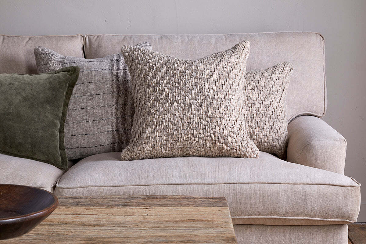 Atifa Cotton & Wool Cushion Cover - Natural