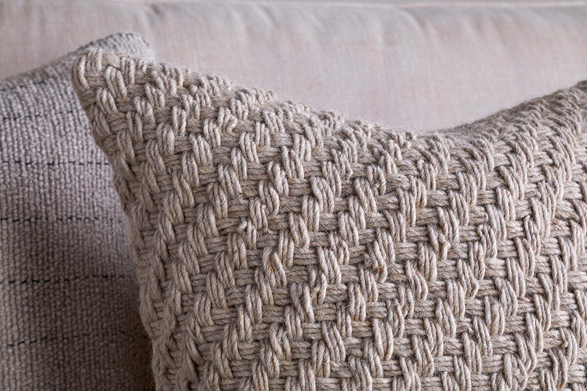 Atifa Cotton & Wool Cushion Cover - Natural