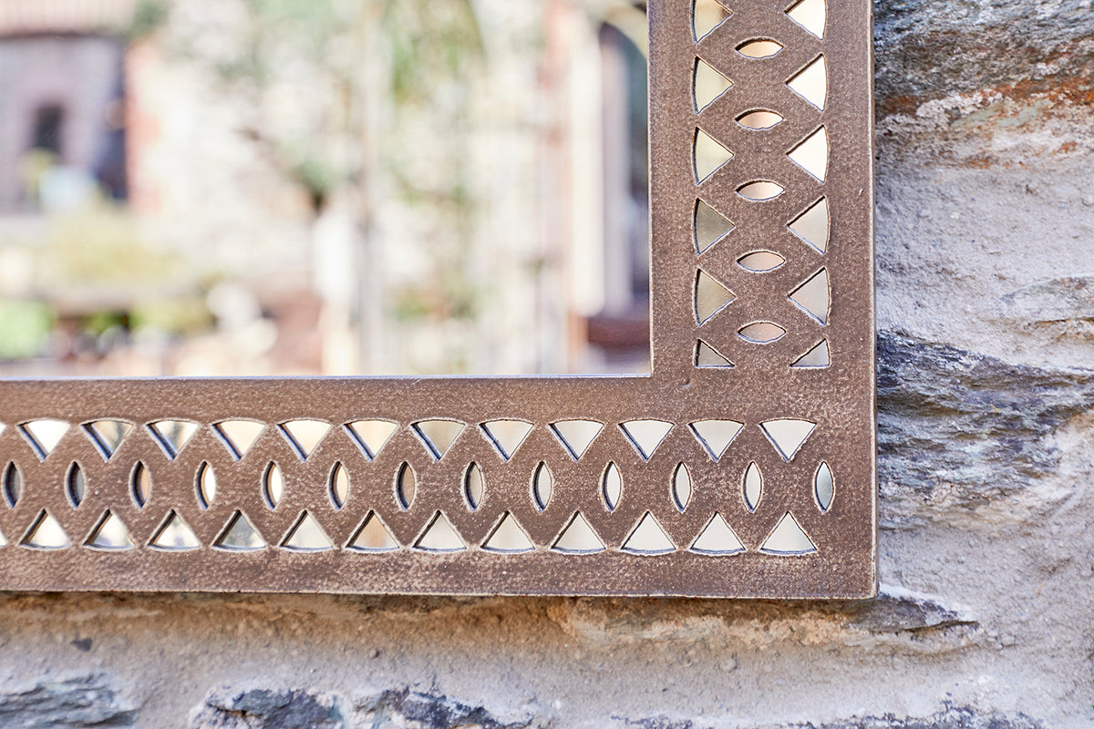 Bahula Decorative Outdoor Mirror - Rust