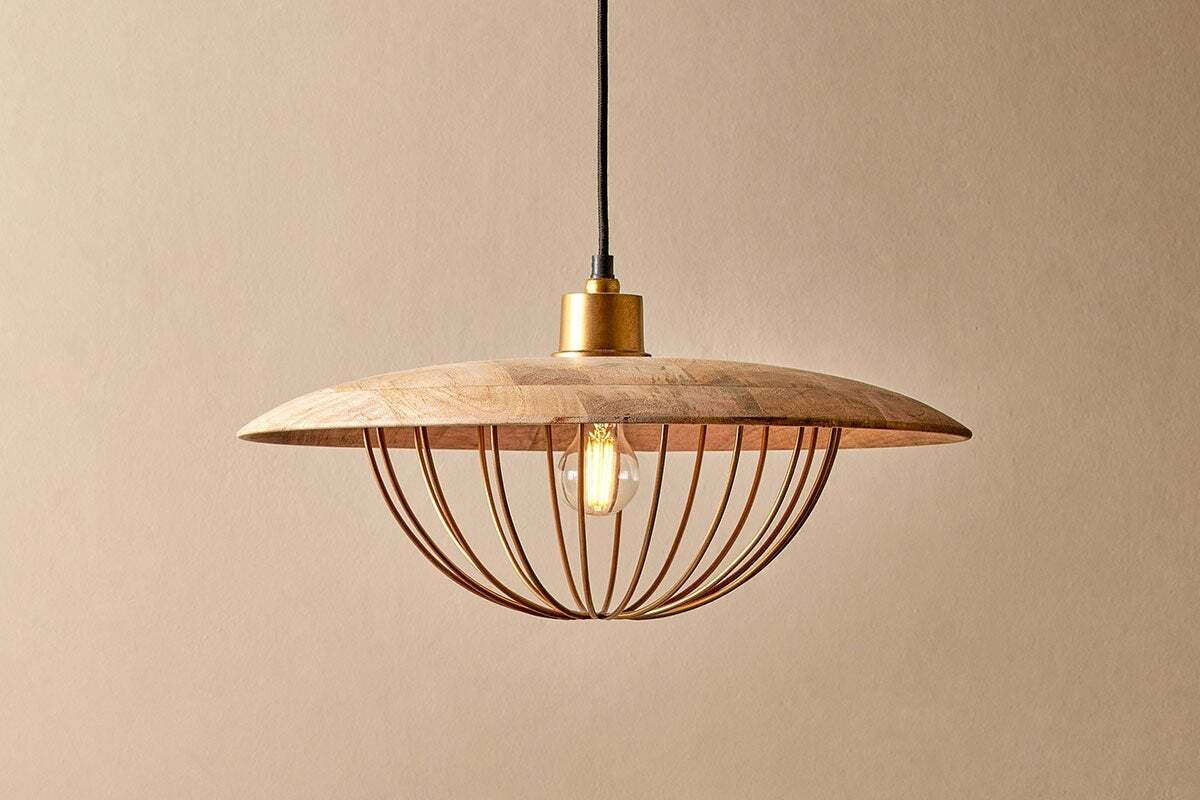 Chakai Wood & Metal Pendant Large