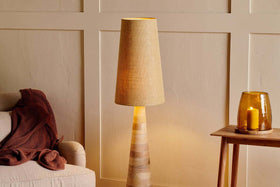 Chameli Tapered Mango Wood Floor Lamp