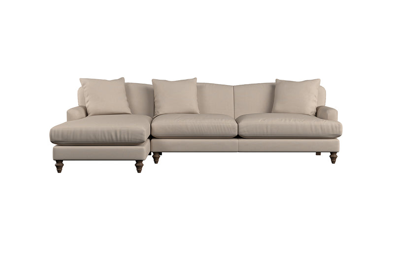 Deni Grand Left Hand Chaise Sofa - Recycled Cotton Flax