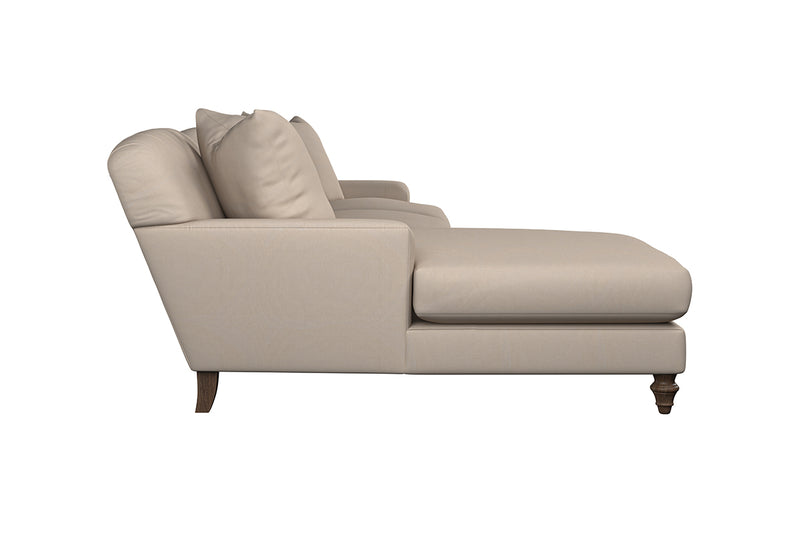 Deni Grand Left Hand Chaise Sofa - Recycled Cotton Flax