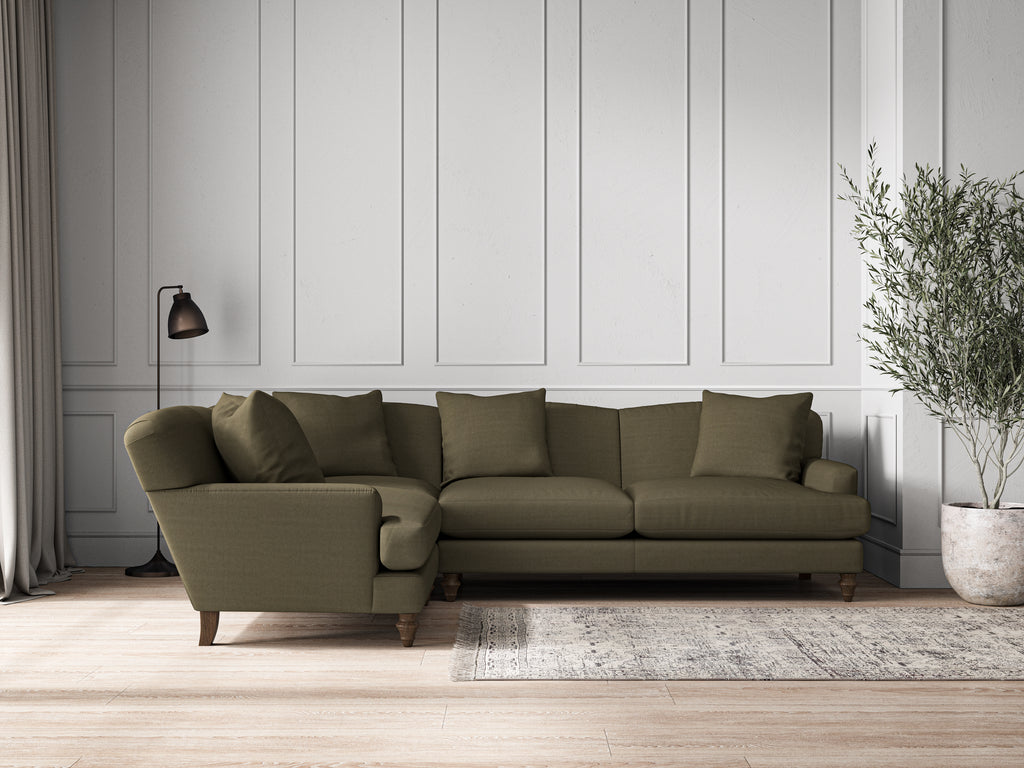 Deni Large Left Hand Corner Sofa - Recycled Cotton Fatigue
