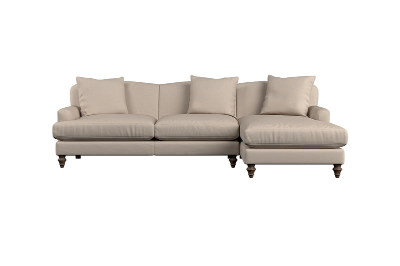Deni Large Right Hand Chaise Sofa - Recycled Cotton Mocha