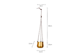 Atsu Brass Hanging Planter