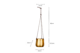 Atsu Brass Hanging Planter