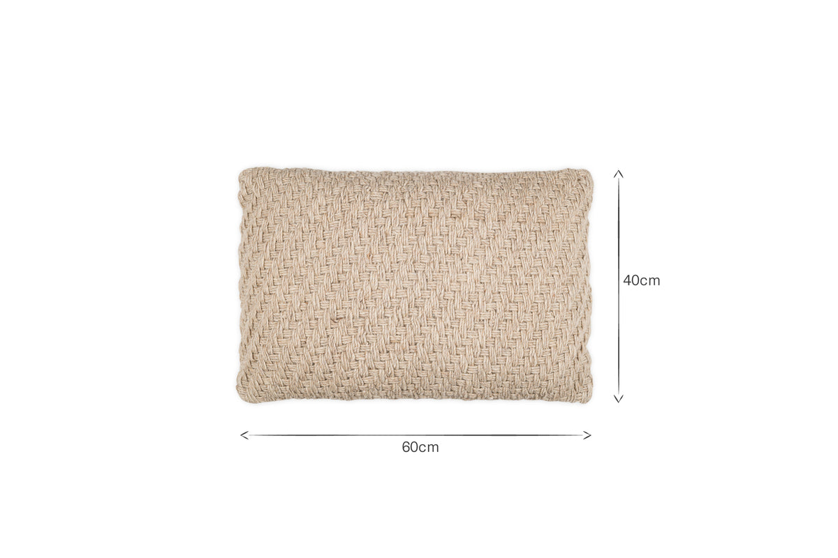 Atifa Cotton & Wool Cushion Cover - Natural