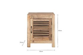 Ibo Reclaimed Wooden Slatted Cabinet – Natural - Small