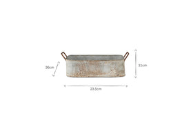 Japos Outdoor Planter Tray - Aged Zinc