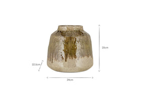 Melina Reactive Glaze Vase - Olive & Natural