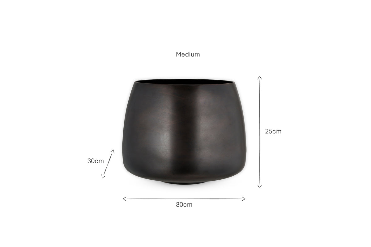Maliki Plant Pot - Aged Bronze