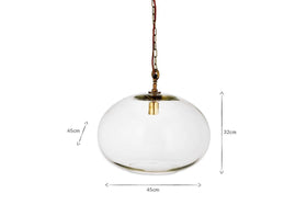 Otoro Recycled Glass Pendant - Clear - Small Round