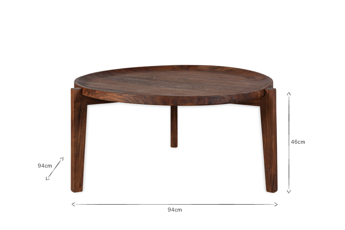 Umar Mango Wood Coffee Table - Dark Brown