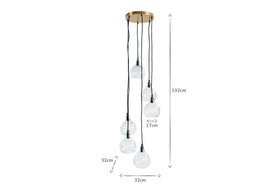 Ziva Statement Recycled Glass Cluster Pendant - Clear
