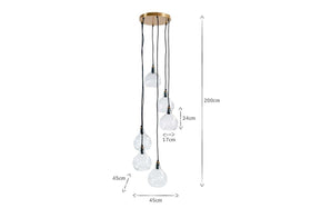 Ziva Statement Recycled Glass Cluster Pendant - Clear
