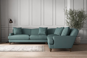 Deni Grand Corner Sofa - Recycled Cotton Airforce-nkuku