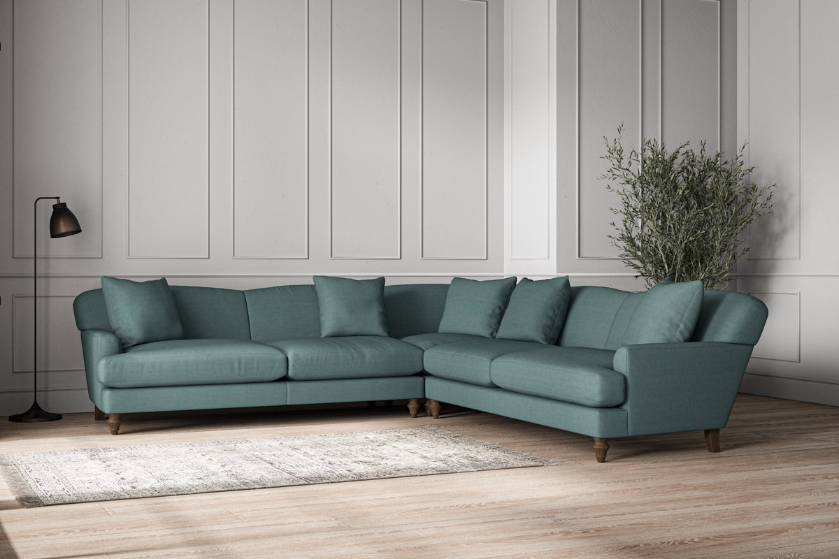 Deni Grand Corner Sofa - Recycled Cotton Airforce-nkuku