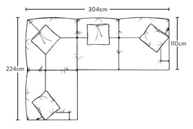 Deni Large Left Hand Corner Sofa - Brera Linen Natural-nkuku