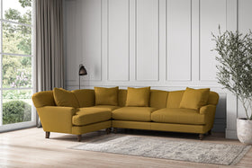 Deni Large Left Hand Corner Sofa - Recycled Cotton Ochre-nkuku