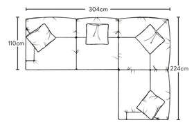 Deni Large Right Hand Corner Sofa - Brera Linen Natural-nkuku
