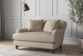 Deni Love Seat - Recycled Cotton Stone-nkuku