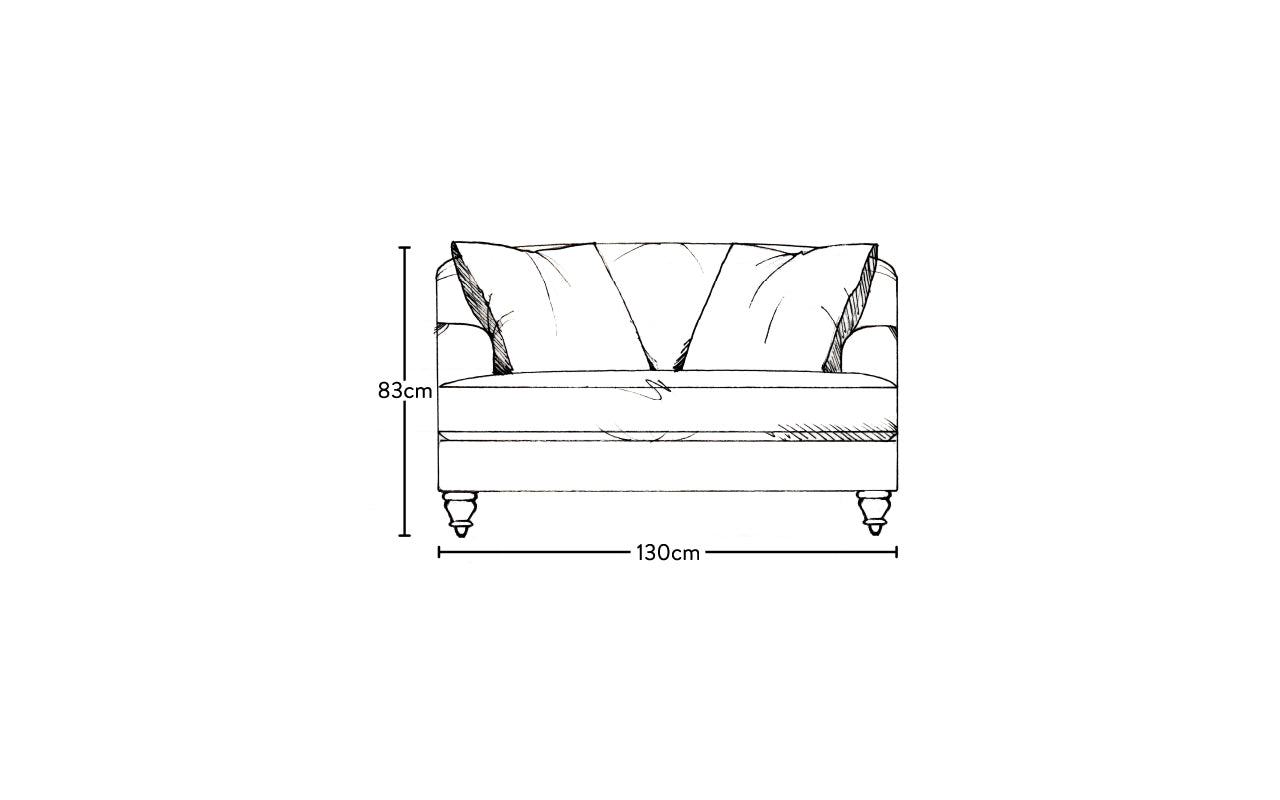 Deni Love Seat - Recycled Cotton Stone-nkuku