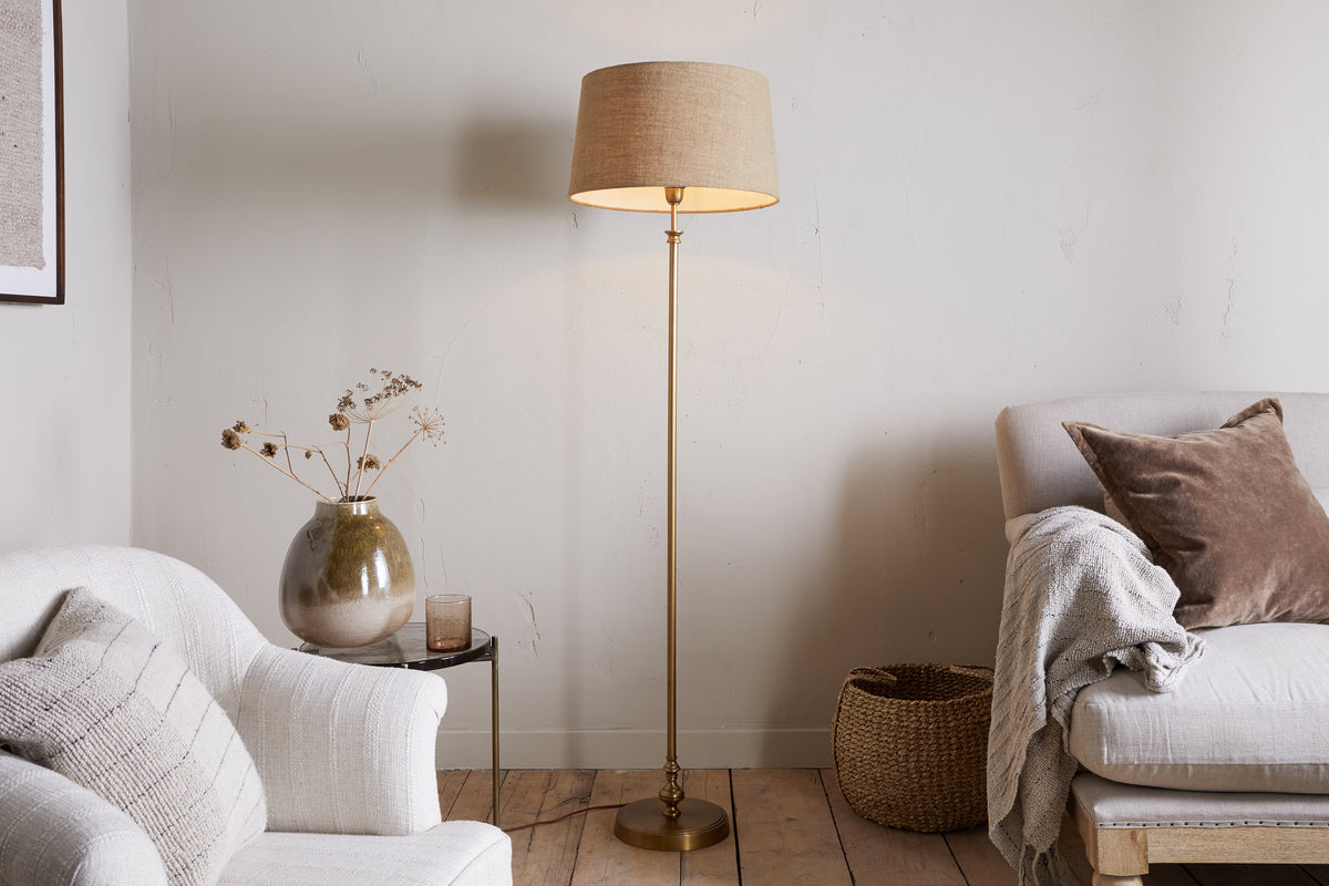 Ehadi Antique Floor Lamp - Antique Brass - nkuku