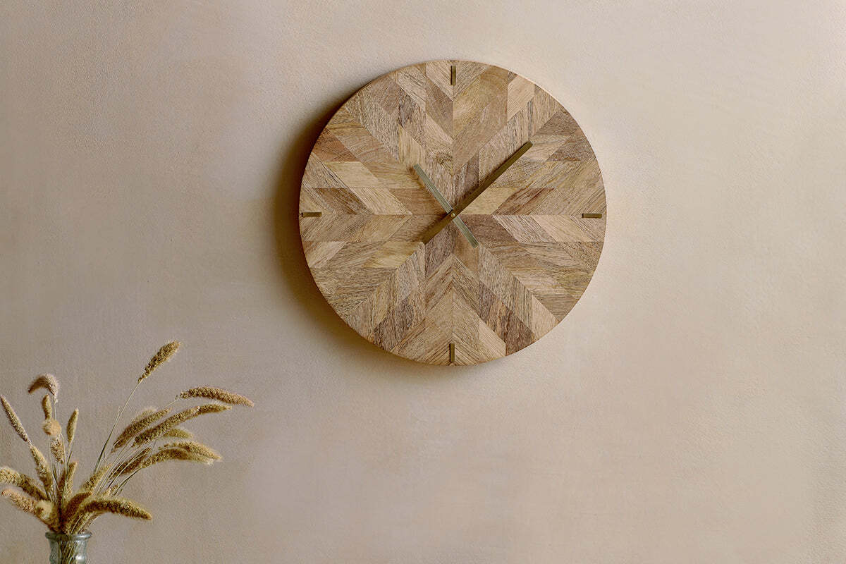 Enugu Mango Wood Clock - Natural – Nkuku
