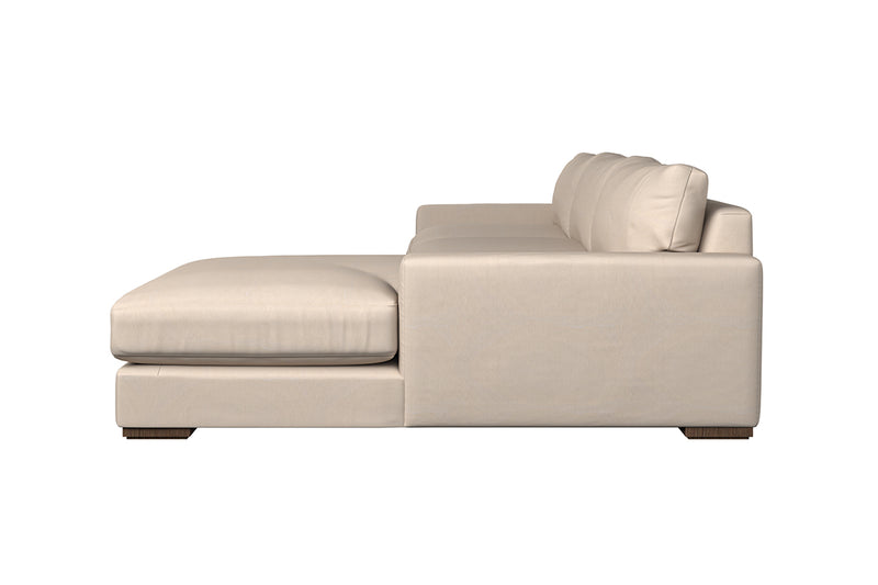 Guddu Grand Right Hand Chaise Sofa - Recycled Cotton Stone