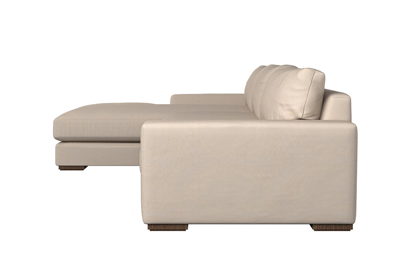 Guddu Large Left Hand Chaise Sofa - Recycled Cotton Seaspray