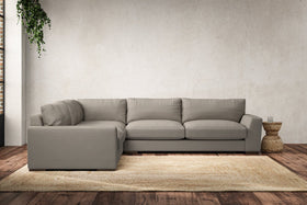 Guddu Large Left Hand Corner Sofa - Recycled Cotton Flax-nkuku