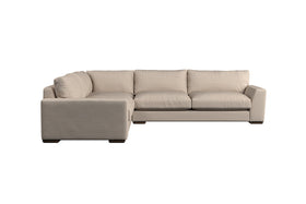 Guddu Large Left Hand Corner Sofa - Recycled Cotton Stone-nkuku
