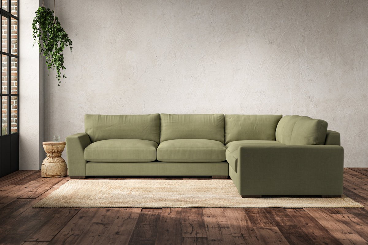 Guddu Large Right Hand Corner Sofa - Brera Linen Sage-nkuku