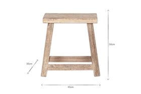 Ibo Reclaimed Wood Low Stool - Natural
