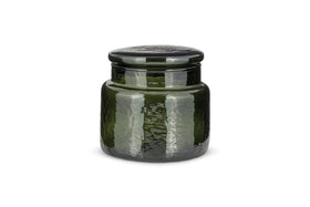 Ilcoso Recycled Hammered Glass Storage Pot - Green-nkuku