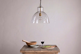 Inayah Recycled Glass Pendant - Clear