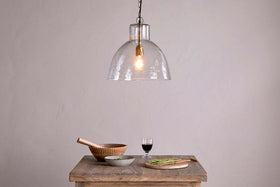 Inayah Recycled Glass Pendant - Clear