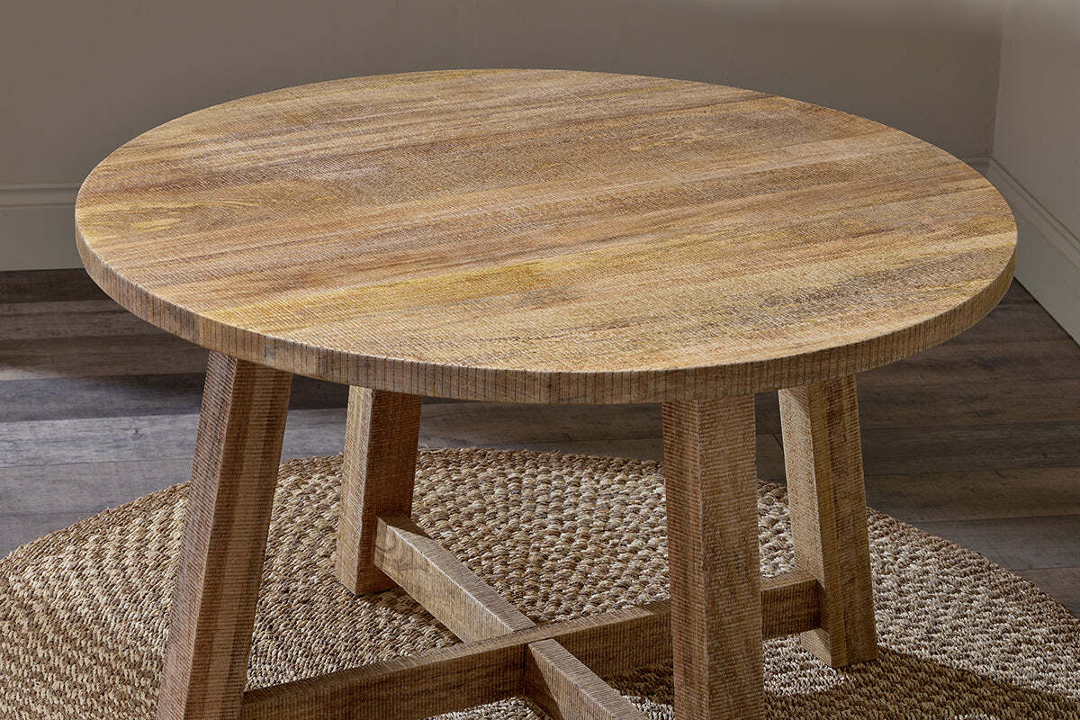 Indali Mango Wood Round Dining Table - Natural