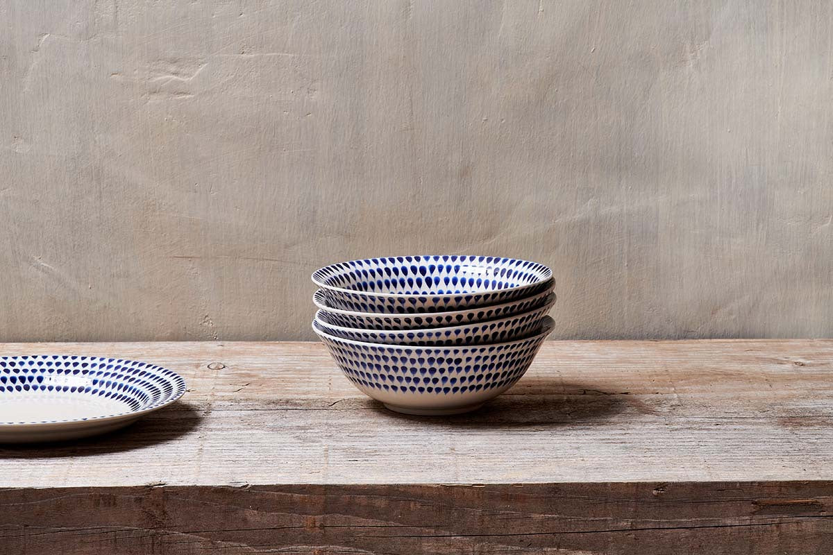 Indigo Drop Cereal Bowl & Indigo