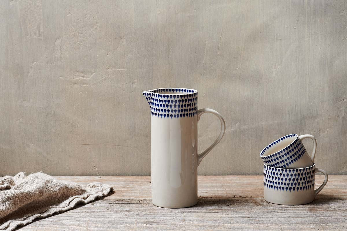 Indigo Drop Jug & Indigo Large