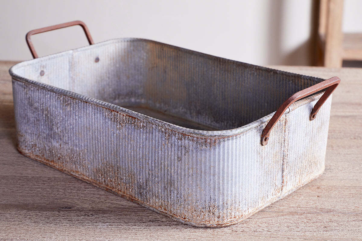 Japos Outdoor Planter Tray - Aged Zinc