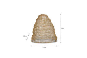 Jatani Wire Lampshade - Antique Brass - Small Oval-nkuku
