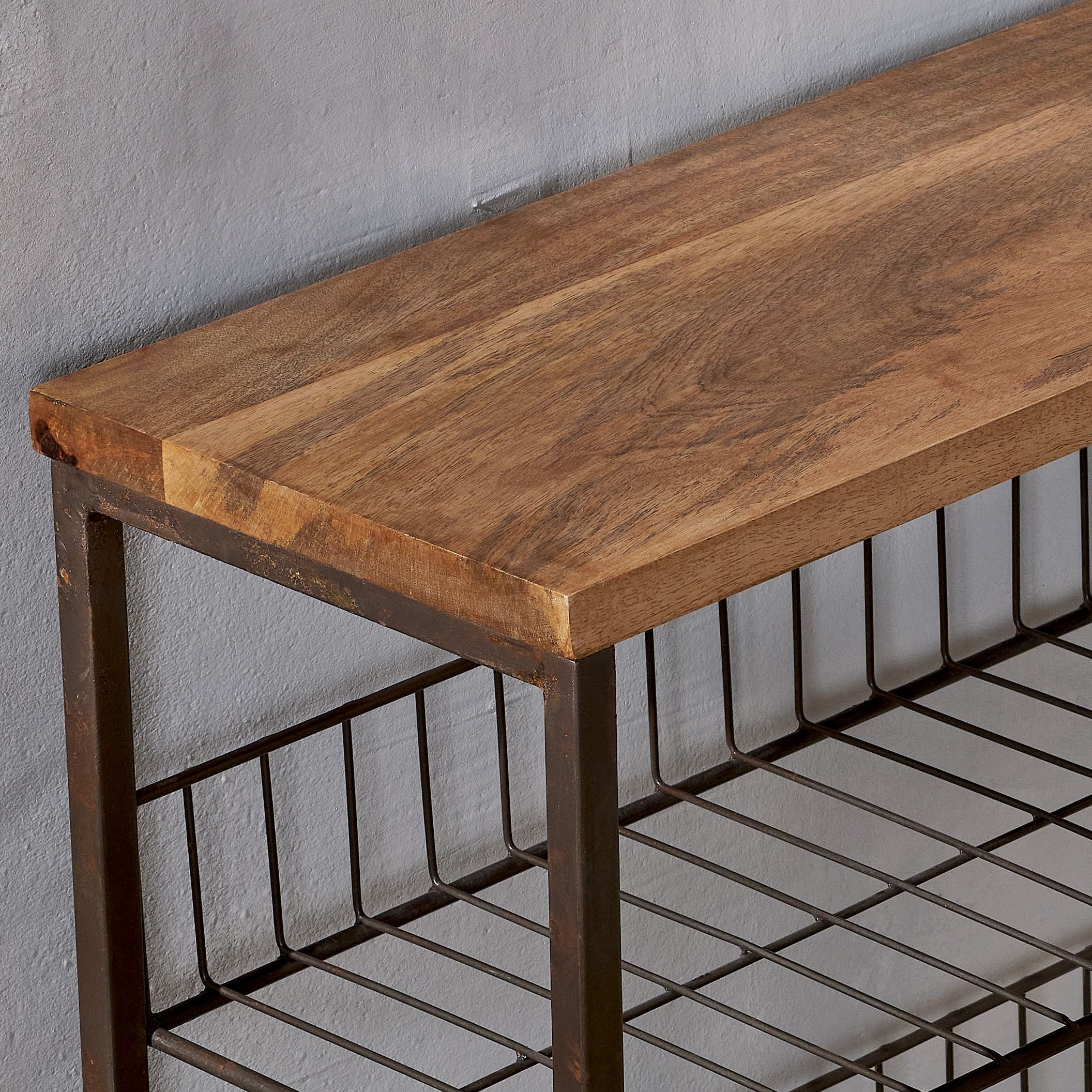 Kiyoma Iron & Wood Tall Standing Shelves - Natural – Nkuku