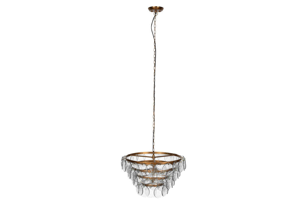 Kagitha Recycled Glass Statement Chandelier - Clear