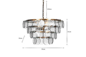 Kagitha Recycled Glass Statement Chandelier - Clear